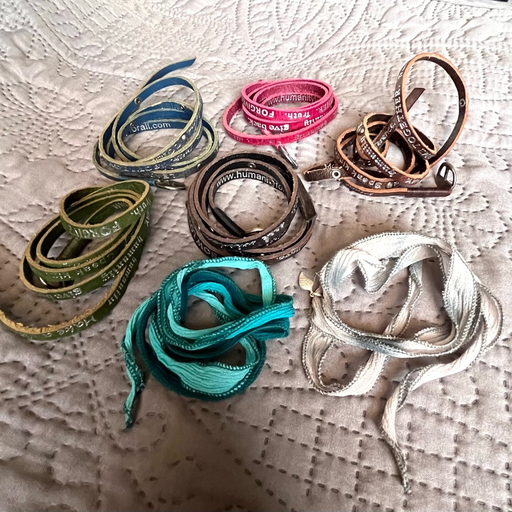 Leather wrap bracelets